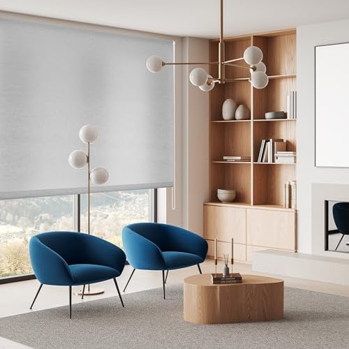 Blindecor Ara | Tenda avvolgibile traslucida tinta unita - Grigio Steel, 120 x 175 cm (larghezza per altezza) | Dimensioni del tessuto 117 x 170 cm | Tende per finestre