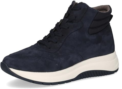 CAPRICE Damen Sneaker hoch aus Leder Plateau, Blau (Ocean Comb), 39 EU