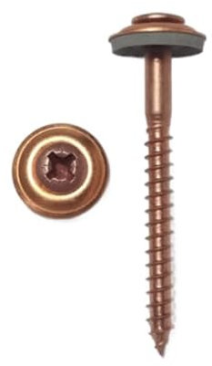 50-1000 viti per spengler, 2 pezzi, con rondella di tenuta 15 mm, art. 9167 A2 rame 4,5 x 50 Z mm (50)