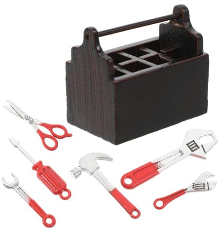 ifundom 1satz Mini Werkzeugkasten Mit Lustigen Reparaturwerkzeugen Und Mini Outdoor-werkzeugen Für Puppenhäuser Hochwertige Für Kreative Miniaturszenen