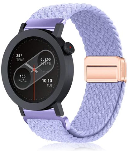 PaceBid 22mm Nylon Straps for CMF by Nothing Watch 3 Pro, Men and Women Sport Braided Magnetic Replacement Watch Band for CMF by Nothing Watch Pro 2/3 - Lavender