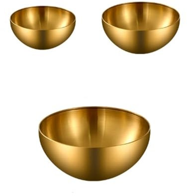 SLEDEZ Cuencos De Cocina De Acero Inoxidable Ensaladera de Acero Inoxidable Dorado
