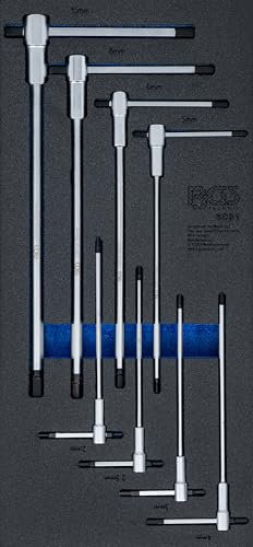 BGS 6081 | Werkstattwageneinlage 1/3: Schraubendreher-Satz mit T-Gleitgriff | Innensechskant | 2-10 mm | 8-tlg.