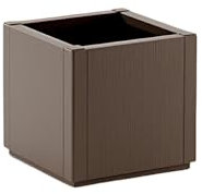 Kreher® XL Pflanzkasten Blumenkasten mit strukturierter Oberfläche aus Kunststoff Größen. Top für Garten, Terrasse und Balkon! (2 x Pflanzkasten (schmale Version) in Taupe)
