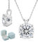 KRKC&CO Moissanite Anhänger Kette Damen 925 Silber, 2 CT Moissanit Diamant Halskette, VVS1 Reinheit D Farbe, Länge verstellbar 45+5cm, mit Geschenkbox, Geschenk für Frau Freundin Mama Tocher
