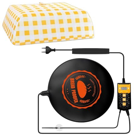 Everkeen Brot Heizmatte Mit Abdeckung Sauerteig Brot Teig Wärmematte Sauerteig Starter Wärmer Einstellbare Temperatur Brot Proof Matte mit Thermostat Sauerteig Gärmatte Bread Proofing Mat für Zuhause