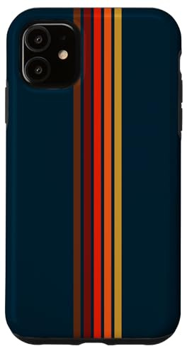Yellow, Orange, Brown, Swirl Retro Stripes 70's Style Design Case for iPhone 11