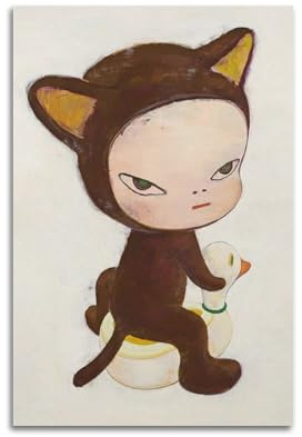 GVMRFCDD Yoshitomo Nara Harmless Kitty Poster, Wandkunst, Leinwandposter, modernes Gemälde für Wohnzimmer, Schlafzimmer, 50 x 75 cm, ungerahmter Stil