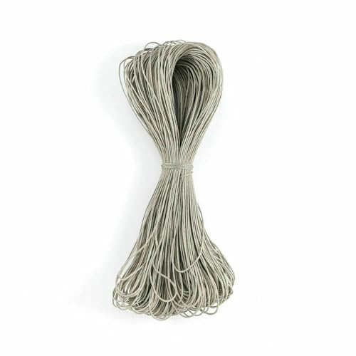 65 m/Lot gewachste Baumwollschnur, 1 mm, für Schmuckherstellung (Armbänder, Halsketten), Webzubehör – Grau – 1 mm x 65 m
