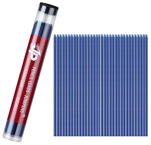 JOMPENS Druckbleistiftminen, 90 mm, 2,0 mm, verschiedene Farben, Schwarz/Blau/Rot, ideal zum Schreiben, Zeichnen, Skizzieren und für die Schule, 36 Stück
