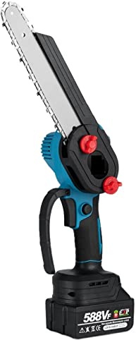 Scie électrique sans brosse de 8 pouces avec Pot d'huile 4500W outil coupe bois tronçonneuse fil affichage numérique for batterie 18V Pour le travail du bois(1 Battery Plug)