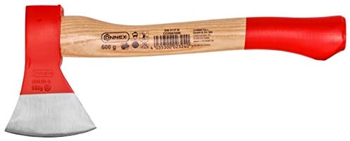 Connex Beil 600 g - Robuster Stiel aus Eschenholz - Kompakte Form - Kopf 2-fach verkeilt - Zur präzisen Bearbeitung von Holz / Handbeil mit Schneidschutz / Spaltbeil / Camping-Beil / COX841600