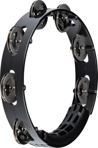 Meinl Tour Tambourine with Stainless Steel Jingles - NOT MADE IN CHINA - Black, 8 ABS Plastic Frame, 2-YEAR WARRANTY (HTT8BK)
