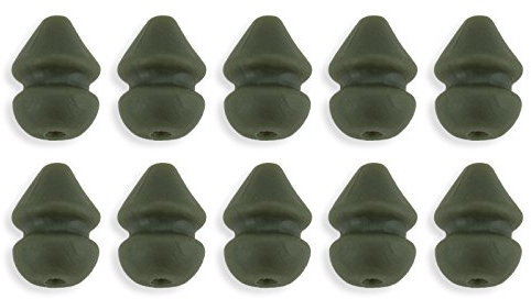 Bank Tackle Heli Beads Carp Fishing Terminal Tackle Rubber Helicopter Chod Rig Bead (x 10 Pack, Green)