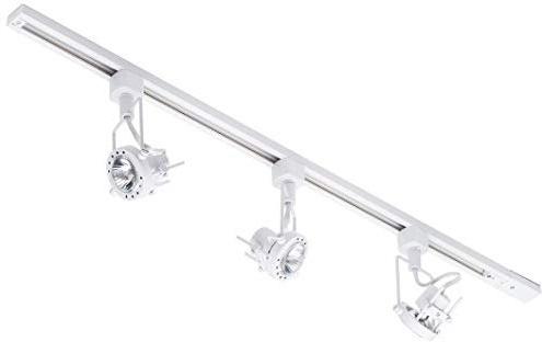 LITECRAFT Kitchen Track Light, White, 1M 3 Light | Harlem Fixture, GU10 LED Bulbs