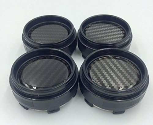 4 x Universal Nabenkappen Nabendeckel Felgendeckel Radkappen 65 MM Kompatibel mit Rays Volk Racing Wheels Kein Logo Kohlefaser-Effekt Emblem
