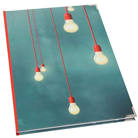 Logbuch-Verlag Notizbuch XXL Tagebuch Skizzenbuch Blankobuch RETRO GLÜHBIRNE Buch leer DIN A4 leere weiße Seiten grün rot MIT METALLECKEN Geschenk