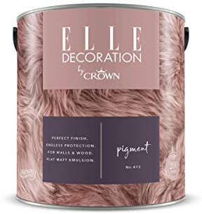 Crown ELLE DECORATION Pigment No. 472, 2,5 L, extra-matte Premium Wandfarbe für Innen, für Wände und Holz, hohe Deckkraft, Innenfarbe,dunkler, geheimnisvoller Pflaumenton