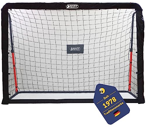 Best Sporting Rebound Fußballtor I Fußball Tor 213cm x 153cm x 76cm I Fußballtor groß Kinder mit verstellbarem Winkel I Hochwertiges Kindertor wetterbeständig I Tor schwarz-rot