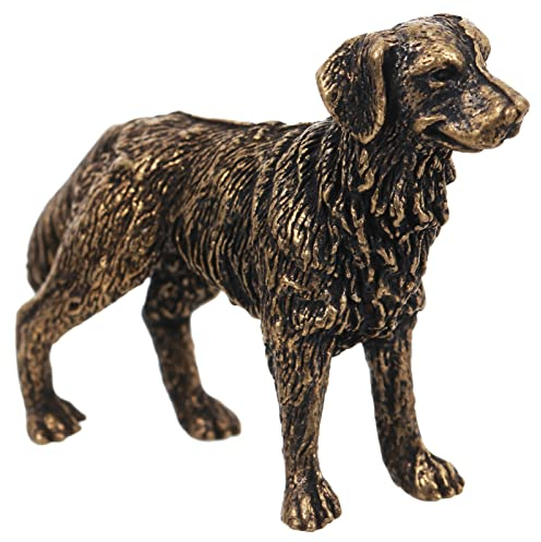 FAVOMOTO 1kg Hirtenfigur Spielzeug Messing Hund Statue Messing Figur Handwerk für Home Office Vintage Sammlerstücke Feng Shui Desktop-Dekoration Löwin