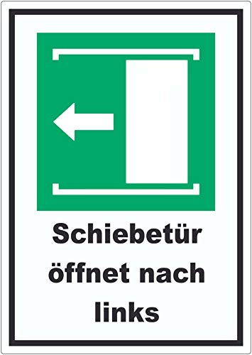 Schiebetür öffnet nach links Aufkleber A4 (210x297mm)