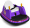 COSTWAY 6V Aufsitz Autoscooter mit bunten Lichtern und Musik, 360 Grad Rotation, Bumper Car für Kinder von 2-5 Jahren, inkl. 2,4 GHz Fernbedienung, bis zu 2km/h (Lila)
