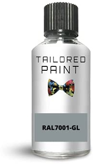 RAL7001 Silver Grey Matt Touch Up Paint with Brush Matt Paint for Wood, Metal, Plastic, PVC, UPVC, Fascia Soffit Furniture Boards - Indoor & Outdoor