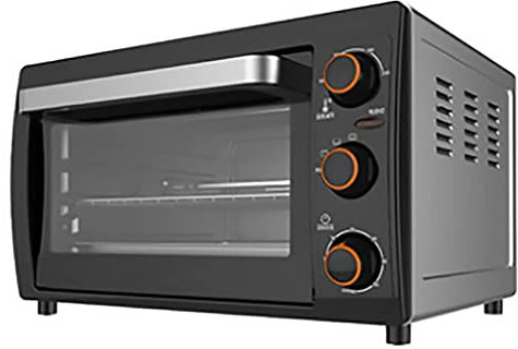 Desktop, forno elettrico e grill da 26 litri, potenza 1200 W, controllo della temperatura da 80 ℃ fino a 240 ℃, doppia porta in vetro, vassoio raccoglibriciole rimovibile, con timer da 15 minuti, fa