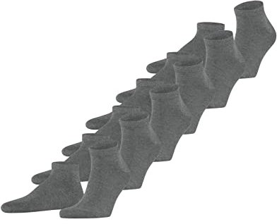FALKE Herren Sneakersocken Happy Multipack M Sn Baumwolle kurz einfarbig 6 Paar, Grau Light Grey Melange 3390, 43-46
