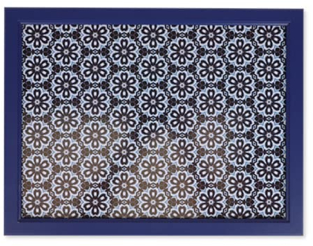 Lap Tray with Cushion for Eating Breakfast Lunch Dinner Bean Bag Cushion Lap Tray (Blue Floral)