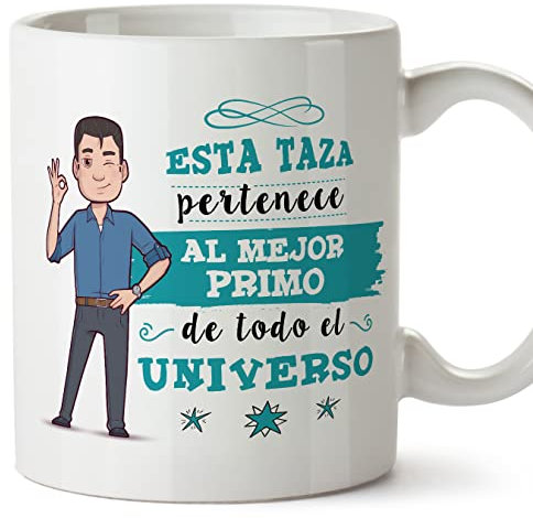 MUGFFINS Tazas para PRIMO - En Español - Mejor Familia del Universo - 11 oz / 330 ml - Regalo original y divertido