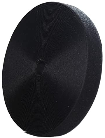 25 Metri/Belcro da Cucire - Solo un lato: Anello - Presa forte, rotolo belcro per unire tende, tappeti, tessuti, nastro di fissaggio, gancio e anello, (anello da 25 mm, nero)