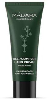 MÁDARA Deep Comfort Handcreme – 60 ml, ultra-feuchtigkeitsspendende Handcreme mit Aloe, Kakaobutter und Sanddorn – beruhigt, macht trockene, raue Hände weich und schützt sie – nicht fettende Formel