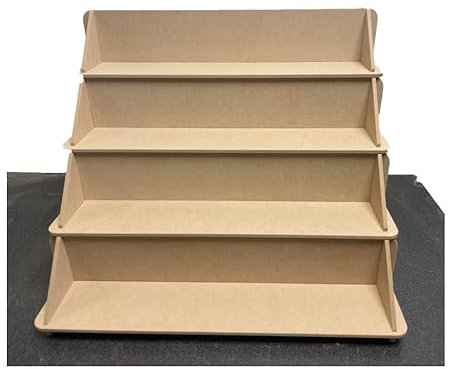 MDF 4 Tier Display Craft Table Stand - Size 500mm x 424mm x 420mm - For Craft Fairs, Market Stall Display Shelf, Shop Display Stands, Makeup Stand, Perfume display shelf