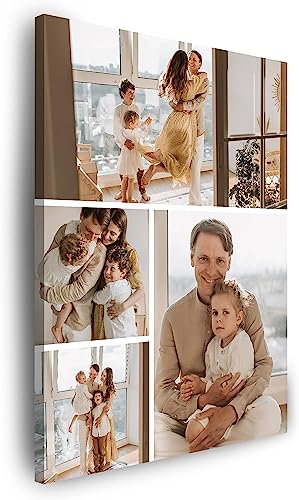 GP TONER Ihr FOTO auf Leinwand Personalisierte Multi Foto Ihr eigenes Bild auf Leinwand mit Holzrahmen Kunstdruck Bild Collage Foto 50x70 cm