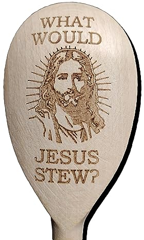 What Would Jesus Do Stew Wooden Baking Spoon Novelty Cooking Gift Christian God Religous Present