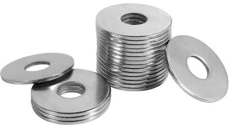 FOMGIIN Arandelas Planas de Cuerpo Grande M16 x 50mm, 5 Piezas Acero Inoxidable A2 V2A, 304 Metalicas Grandes Arandela de Bloqueo DIN 9021 / ISO 7093,Plana de Plano Para Tornillos Sujetadores
