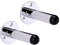 HANDLEZONE® 2 Pack 75mm / 3 inch Projecting Skirting Or Wall Mounted Door Stop, Rubber Buffer Stopper - Polished Chrome