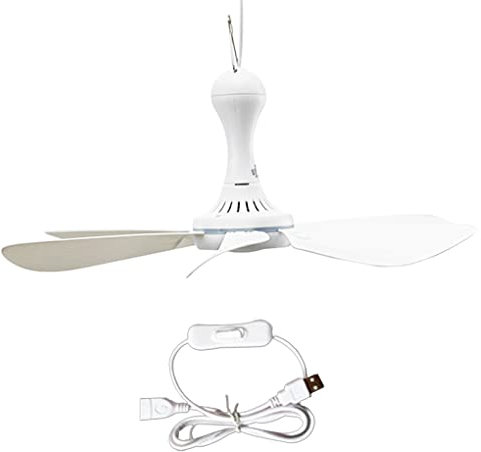rongweiwang Deckenventilator, hängende Ventilatoren, stumm, 6 Blätter, USB betrieben, im Freien, großer Niederspannungs Kleinhaushalt, Camping, Wohnzimmer, Typ3