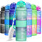 ZORRI Bouteilles d'eau sans BPA, anti-fuite, 396,9 g/481,9 g/680,4 g/947,2 g Bouteille d'eau de 1 litre pour enfants, hommes, femmes | Bouteille d'eau de sport Tritan écologique pour le cyclisme, la