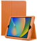 Flip Folio Case for iPad 9th / 8th / 7th Generation (2021/2020/2019) 10.2 Inch - [Corner Protection] Premium Vegan Leather Stand Back Cover WITH Pencil Holder, Auto Sleep/Wake (Orange)