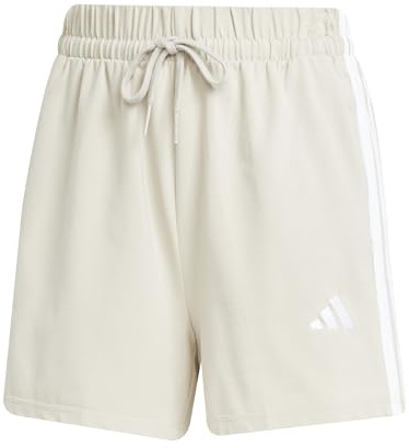 adidas Damen Essentials 3-Stripes Cotton Shorts, Wonder Alumina/White, XS