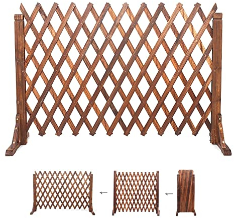 Gartenzaun – einziehbarer Holzzaun, mobiler Sichtschutzzaun für den Hundegarten, erweiterbares Tierschutzgeländer, als Sichtschutzzaun/Gartenzaunumrandung (160 x 90 cm)