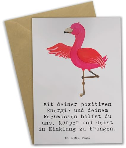 Mr. & Mrs. Panda Grußkarte Yoga Trainerin Harmonie - Geschenk, Atmosphäre des Wohlbefindens, Stressabbau, osterkarten, weihnachtskarten, dankeskarten, Balance, glückwunschkarten, Sportart, Inspiration