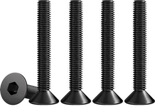 Drenky M4 X 40mm Senkschraube Edelstahl V2A VA A2 Innensechskantschraube DIN 7991 / ISO 10642 Senkkopfschrauben Rostfrei Maschinenschrauben Metrisches Regelgewinde, Schwarz, 50 Stück