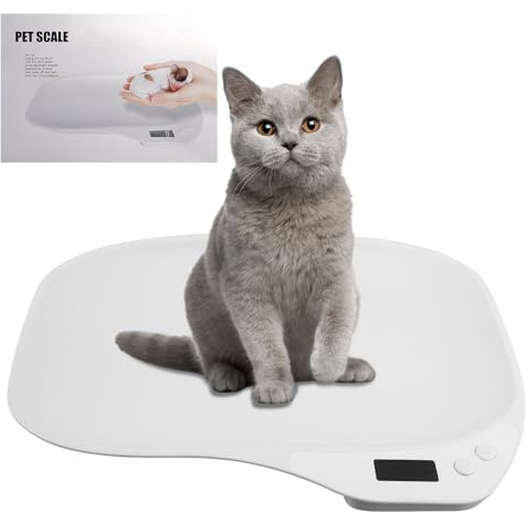 BORDEAG Digitale Haustierwaage, Mini Haustier Skala 15 Kg (±1 Gramm), Tierwaage Für Kleine, Mini Waage Mit LCD-Display, Babywaage Digital, Elektronische Küchenwaage, Für Kätzchen Welpen Hamster