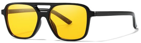 SIPHEW Night Driving Glasses, Anti Glare Night Vision Glasses for Driving, Yellow Polarised Lenses Glasses Reduce Headlight