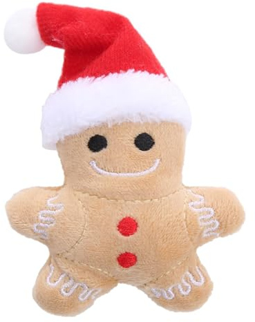 Wpsagek Lebkuchen-Katzenspielzeug, Weihnachten Lebkuchenmann Katze Plüschtier, Gefüllte Lebkuchenmann Katzenminze Spielzeug Für Indoor Katzen, Katze Kauen Interaktives Spielzeug