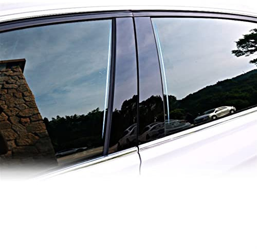 QASULER Auto PC Spiegel Schwarz Fenster BC Säulen Schutz Aufkleber Externe Zierabdeckungen, for Polo 2011-2020, Autozubehör Fenstersäulen-Dekorationsaufkleber(2019-2020 8PCS)