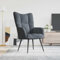 Myheimly Relaxsessel Sessel Polsterstuhl Stuhl Relaxstuhl Polstersessel Armsessel Ohrensessel Wohnzimmer Dunkelgrau Samt